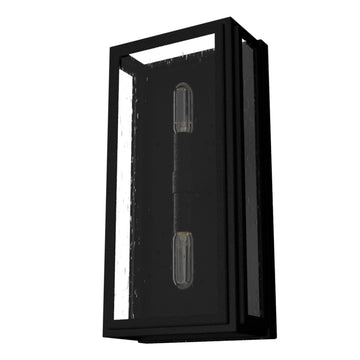 Felippe 2 Light Wall Sconce Lighting Hunter Natural Black Iron - Seeded
