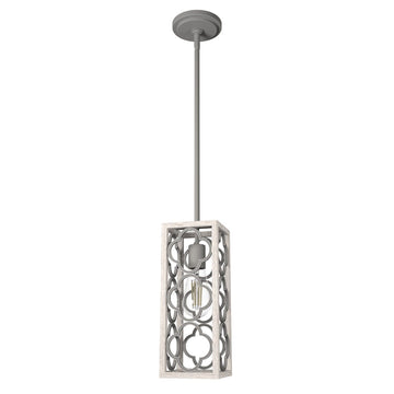 Gablecrest 1 Light Mini Pendant Lighting Hunter Distressed White - Painted Concrete