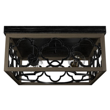 Gablecrest 2 Light Flush Mount Lighting Hunter French Oak - Rustic Iron