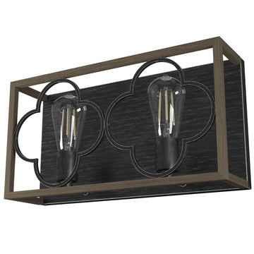 Gablecrest 2 Light Vanity Lighting Hunter French Oak - Rustic Iron