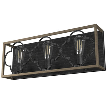 Gablecrest 3 Light Vanity Lighting Hunter French Oak - Rustic Iron