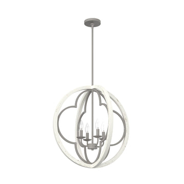 Gablecrest 4 Light Pendant 24 inch Lighting Hunter Painted Concrete - Rustic White