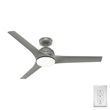 Gallegos Outdoor with Light 52 inch Ceiling Fans Hunter Matte Silver - Matte Silver