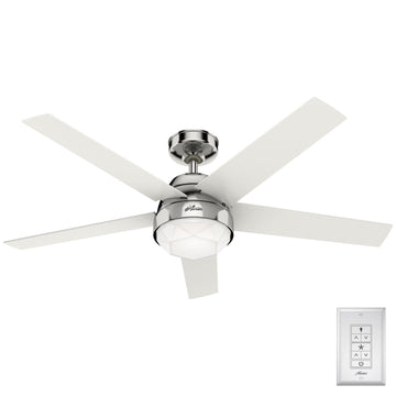 Garland with LED Light 52 inch Ceiling Fans Hunter Polished Nickel - Fresh White