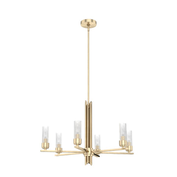 Gatz 6 Light Chandelier Alturas Gold Lighting Hunter Alturas Gold - Ribbed