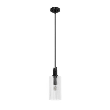 Gatz Mini pendant Lighting Hunter Matte Black - Clear Fluted