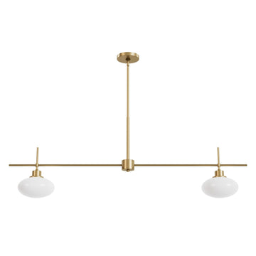 Getty Jasmine Roth 2 Light Large 52 Inch Linear Lighting Hunter Luxe Gold - Cased White