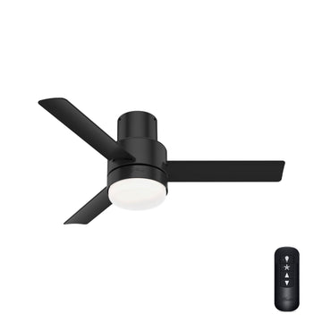Gilmour Indoor/Outdoor with LED Light and Remote Control 44 inch Ceiling Fans Hunter Matte Black - Matte Black