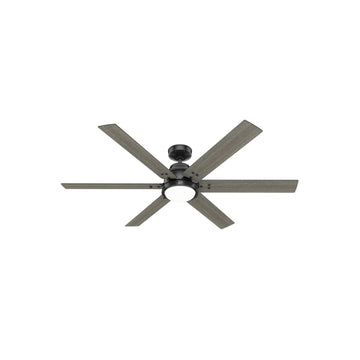 Gravity Indoor Smart Fan ENERGY STAR with LED light 60 inch with Remote Ceiling Fans Hunter Matte Black - Dark Gray Oak