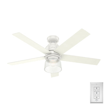 Grove Park with LED Light 52 inch Ceiling Fans Hunter Fresh White - White Grain