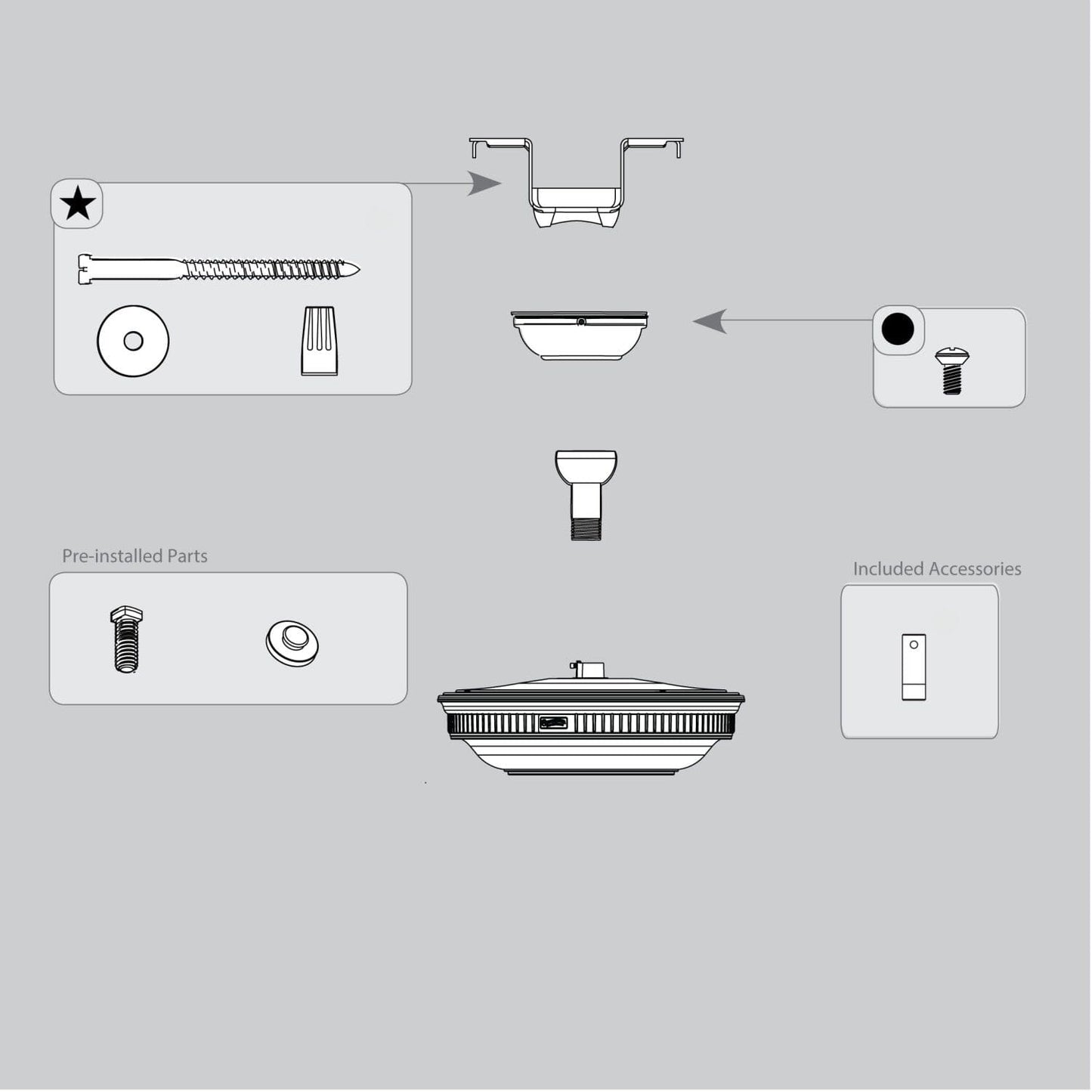 Hanging System Kit-Fresh White - K006502W42 Service Parts Hunter