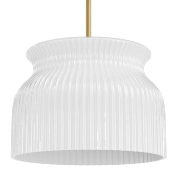 Harlowe Jasmine Roth 1 Light Medium 14 Inch Pendant Lighting Hunter Luxe Gold - Cased White