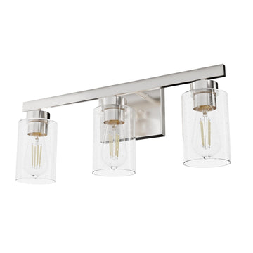 Hartland 3 Light Vanity Lighting Hunter Brushed Nickel - Seeded
