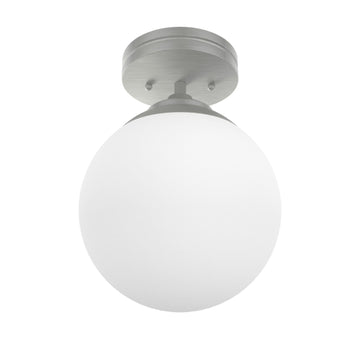 Hepburn 1 Light Semi-Flush Mount Lighting Hunter Brushed Nickel - Cased White