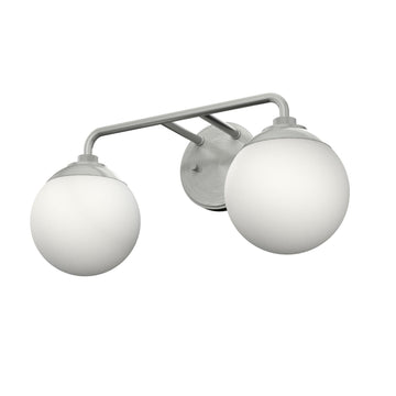 Hepburn 2 Light Vanity Lighting Hunter Brushed Nickel - Cased White