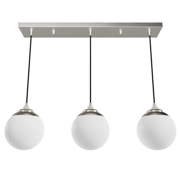 Hepburn 3 Light Linear Cluster Lighting Hunter Brushed Nickel - Cased White