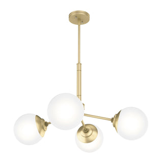 Hepburn 4 Light Chandelier Lighting Hunter Modern Brass - Cased White
