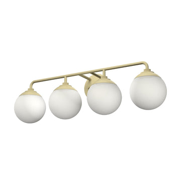 Hepburn 4 Light Vanity Lighting Hunter Modern Brass - Cased White