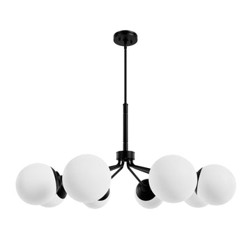 Hepburn 8 Light Chandelier Lighting Hunter Matte Black - Cased White
