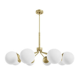 Hepburn Chandelier 8 Light Lighting Hunter Modern Brass - Cased White