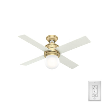 Hepburn with LED Light 44 inch Ceiling Fans Hunter Modern Brass - Aged Oak