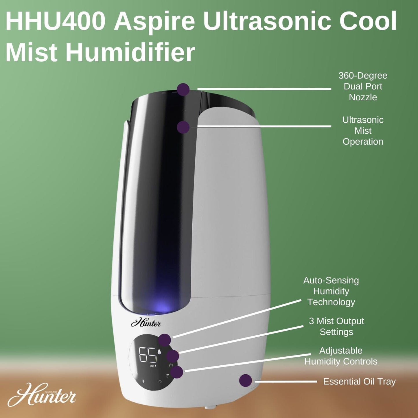 HHU400 Aspire Ultrasonic Cool Mist Humidifier Service Parts Hunter Pure Air
