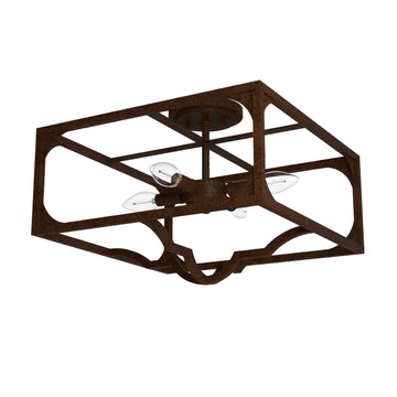 Highland Hill 4 Light Semi-Flush Mount Lighting Hunter Textured Rust - None