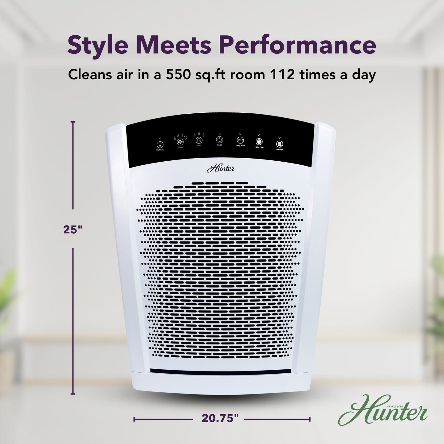 HP850UV Large UVC Multi-Room Console Air Purifier Collective Hunter Pure Air