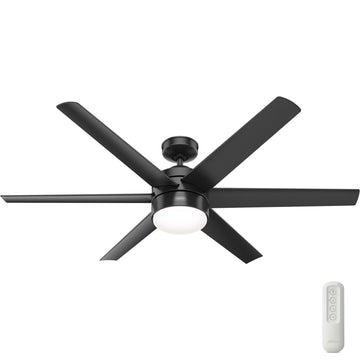 Invector Outdoor with LED Light 60 Inch Ceiling Fans Hunter Matte Black - Matte Black