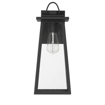 Ivory Dusk Outdoor 1 Light Large 18 Inch Wall Light Lighting Hunter Matte Black - Clear