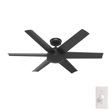 Jetty Outdoor 52 inch Ceiling Fans Hunter Matte Black - Matte Black