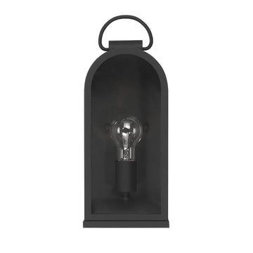 Kendra Bell Outdoor WeatherMax 1 Light Medium 15 Inch Wall Light Lighting Hunter Matte Black - Clear
