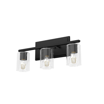 Kerrison 3 Light Vanity Lighting Hunter Natural Black Iron - Seeded