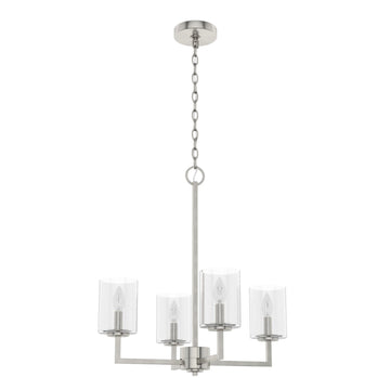 Kerrison Chandelier 4 Light Lighting Hunter Brushed Nickel - Seeded