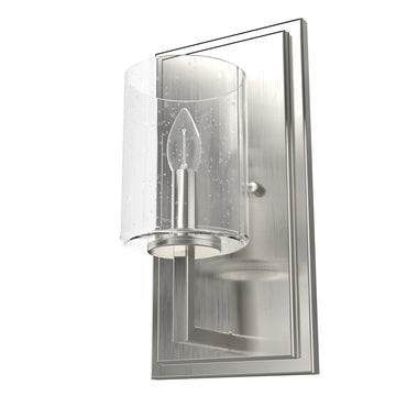 Kerrison Wall Sconce 1 Light Lighting Hunter Brushed Nickel - Seeded