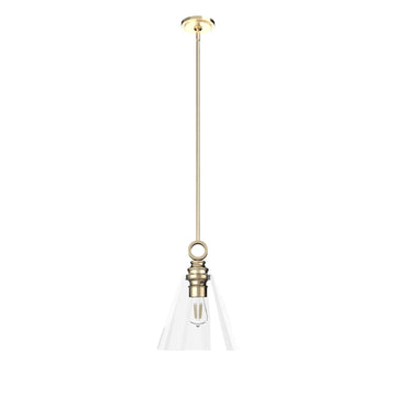 Klein 1 Light Glass Pendant 12 inch Lighting Hunter Alturas Gold - Clear