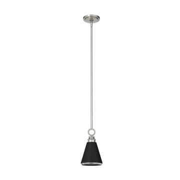 Klein 1 Light Metal Pendant 6 inch Lighting Hunter Brushed Nickel - Flat Matte Black