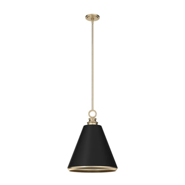 Klein 3 Light Metal Pendant 16 inch Lighting Hunter Alturas Gold - Flat Matte Black