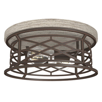 Langwood 2 Light Flush Mount Lighting Hunter Onyx Bengal - Barnwood