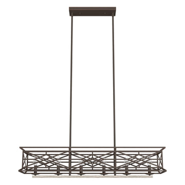 Langwood 6 Light Linear Chandelier Lighting Hunter Onyx Bengal - Barnwood