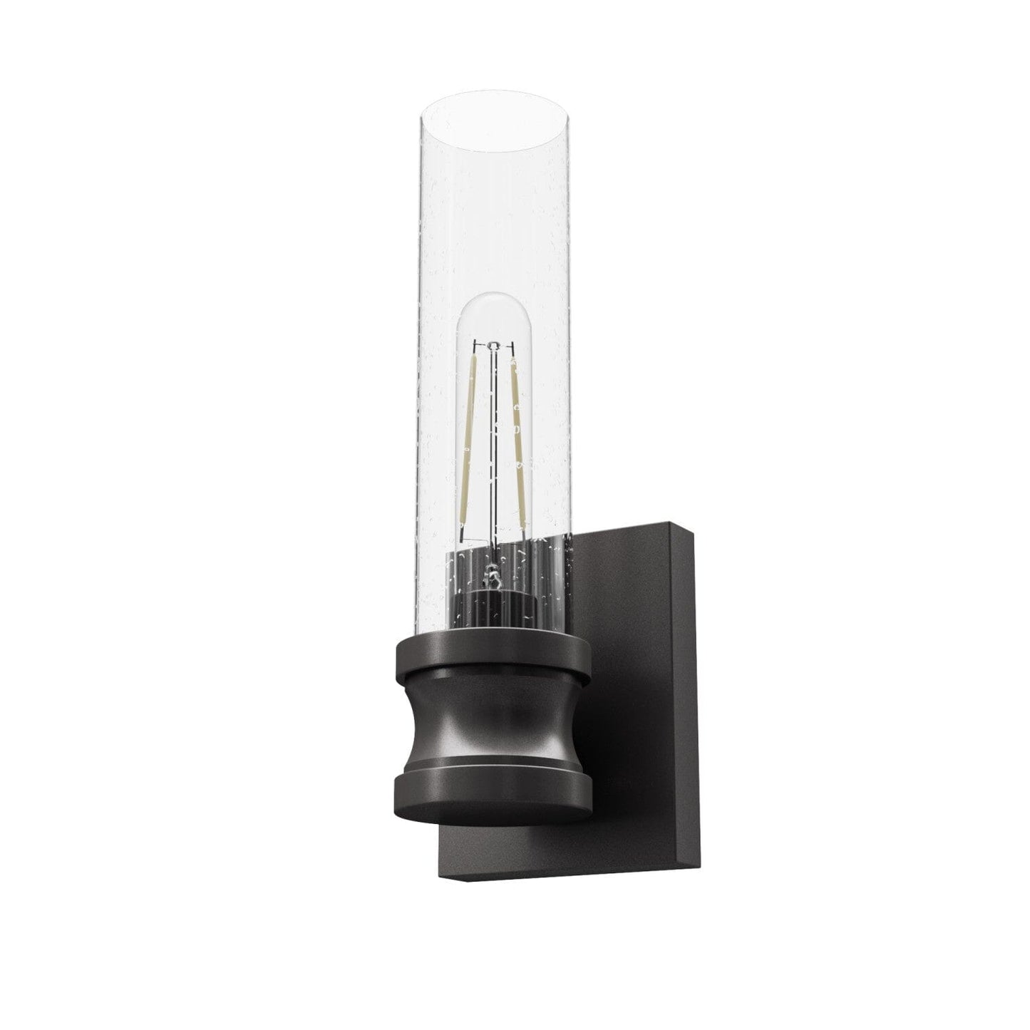 Lenlock 1 Light Wall Sconce 13 inch with Seeded Glass Lighting Hunter Noble Bronze - Seeded 