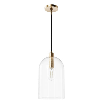 Lochemeade 1 Light Large pendant with Clear Seeded Glass Lighting Hunter Alturas Gold - Clear Seeded 
