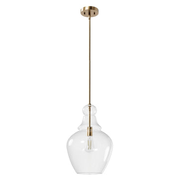 Maple Park 1 Light Pendant Lighting Hunter Alturas Gold - Clear
