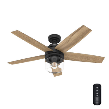 Margo with Light 52 inch Ceiling Fans Hunter Matte Black - Golden Maple