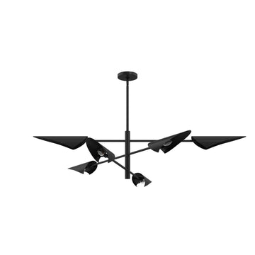 Merian 6 Light Large 60 Inch Chandelier Lighting Hunter Matte Black
