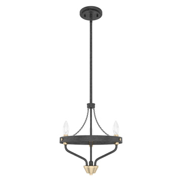 Merlin 3 Light Mini Chandelier Lighting Hunter Rustic Iron - Alturas Gold