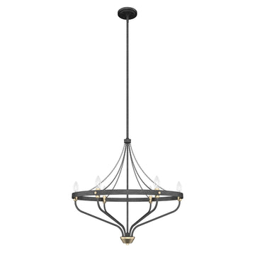 Merlin 6 Light Chandelier Lighting Hunter Rustic Iron - Alturas Gold
