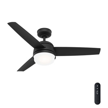 Midtown with LED Light and Remote Control 48 inch Ceiling Fans Hunter Matte Black - Matte Black
