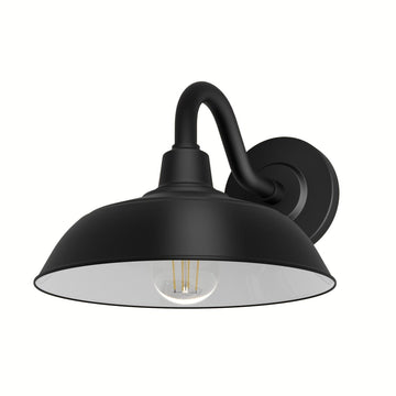 Mill Valley Outdoor WeatherMax 1 Light 10 Inch Small Wall Light Lighting Hunter Matte Black - White