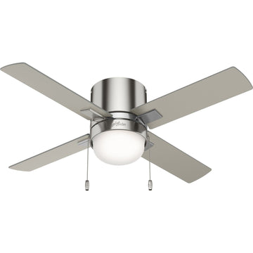 Minikin with LED Light 44 inch Ceiling Fans Hunter Brushed Nickel - Matte Nickel